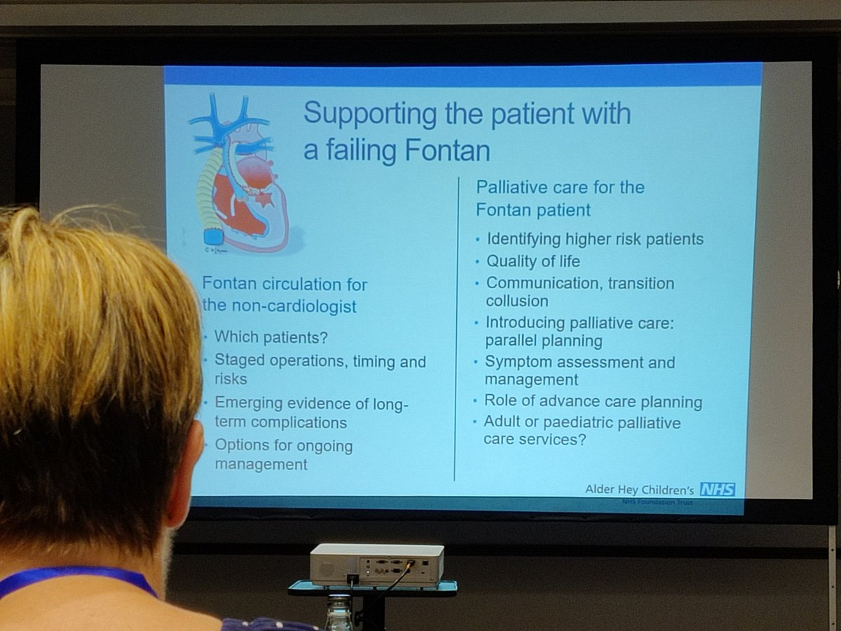 DrKateRen's tweet photo. Dr Lynda Brook and @AlderHey team talking @TheAPPMuk study day about palliation in patients with darling Fontan's. #pedpc https://t.co/UXKfNV5I9K