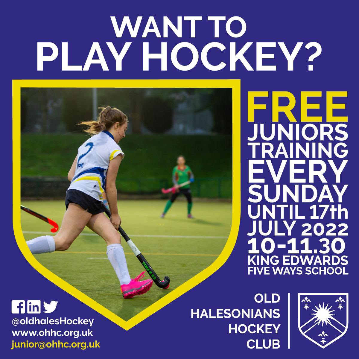 Old Halesonians HC on Twitter "Junior training sessions are free over