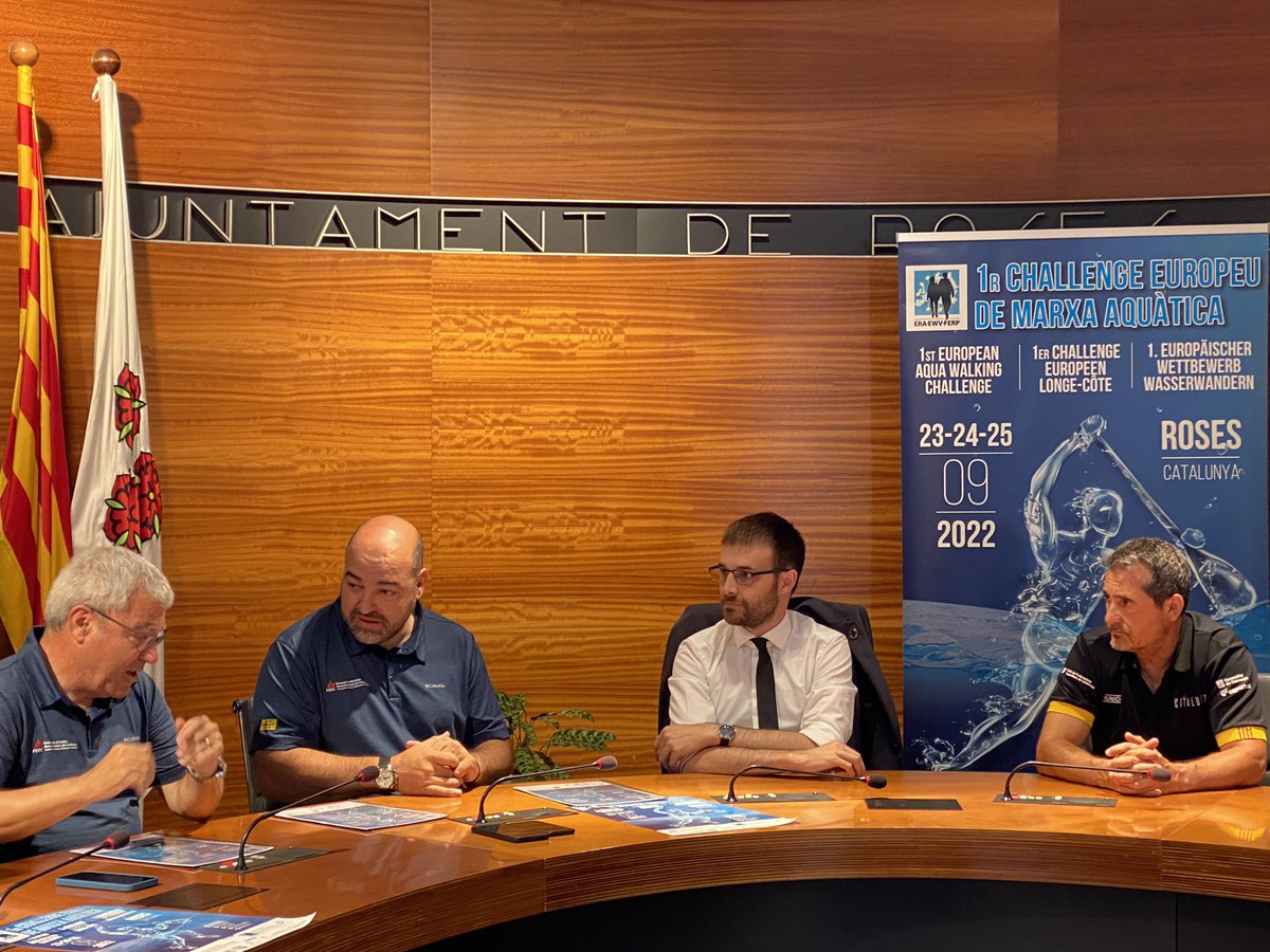 FEEC_cat's tweet photo. Presentant oficialment a l’@AjRoses el 1r Challenge Europeu de Marxa Aquàtica 🌊 que es farà del 23 al 25 de setembre a #Roses amb la Selecció Catalana 💛

#sentlamuntanya #sommuntanya #aquàticfeec https://t.co/sRfetv3nyC