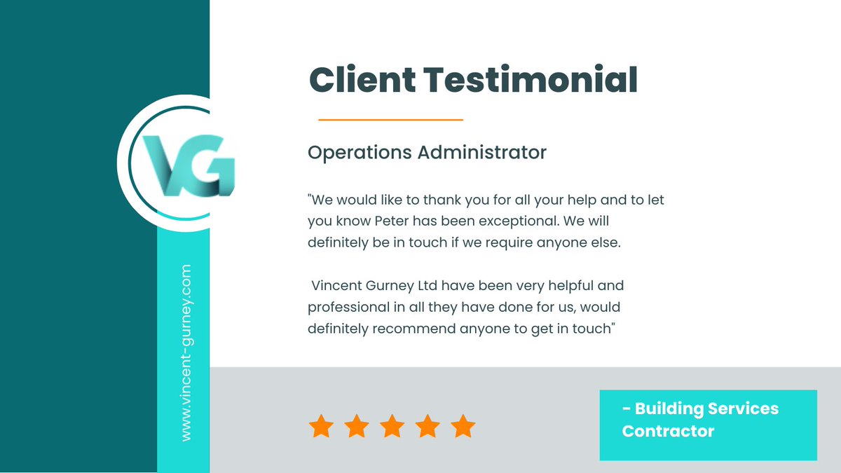 VincentGurney's tweet photo. We pride ourselves on the quality and speed of our delivery and on our ability to match the right candidate to a job that’s best for them.

Our reputation is second to none for a reason. Just take a read of one of our latest client testimonials.

#RecruitmentAgency https://t.co/JfaToFXPIY
