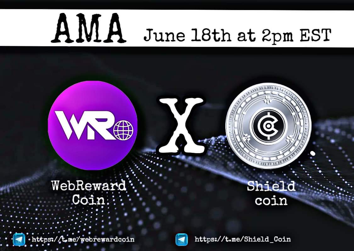 WebReward (@webrewardcoin) on Twitter photo #WebRewardFamily let's get ready , AMA with @Shield_Coin in 8 days🔥🔥 Let's keep spreading the world 💪
Join us onTelegram 👇
t.me/webrewardcoin
#1000xGems
#BSCGemsAlert @gem_cmc <a href="/BSCGemsAlert/">🚨BSC Gems Alert🚨</a> @BSCGemsx100 <a href="/CryptoGemsWorld/">Crypto Gems World 🇺🇸</a> <a href="/AltcoinWorldcom/">AltCrypto World Gems</a> #BSC @radar_coins <a href="/cz_binance/">CZ 🔶 BNB</a> #WebRewardFamily let's get ready , AMA with @Shield_Coin in 8 days🔥🔥 Let's keep spreading the world 💪
Join us onTelegram 👇
t.me/webrewardcoin
#1000xGems
#BSCGemsAlert @gem_cmc <a href="/BSCGemsAlert/">🚨BSC Gems Alert🚨</a> @BSCGemsx100 <a href="/CryptoGemsWorld/">Crypto Gems World 🇺🇸</a> <a href="/AltcoinWorldcom/">AltCrypto World Gems</a> #BSC @radar_coins <a href="/cz_binance/">CZ 🔶 BNB</a>