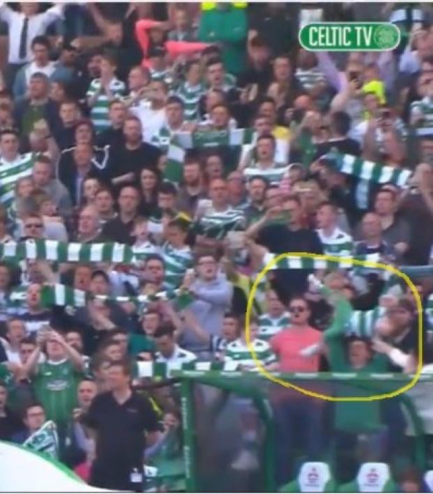 a picture I think about a lot is this Celtic fan who, short of a scarf, held up his child