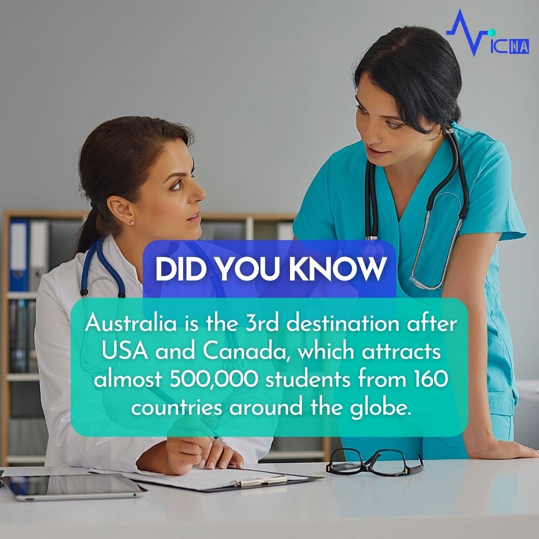 Did you know?

Australia is one of the most popular study abroad #destinations in the world after the USA and Canada. It is said that Australia attracts almost 500,000 students from 160 countries around the globe to its #educational systems each year.

#VICNA #nurseinaustralia