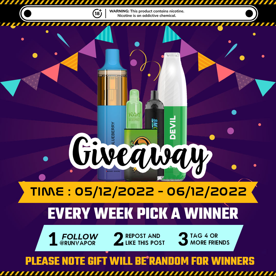 RunVapor's tweet image. We're giving you the chance to WIN 🌷GIVEAWAY TIME!🌷 Every week pick a winner 🌷Time: 05/12/2022 - 06/12/2022🌷
FOLLOW each step for your chance to WIN:
1. Follow @runvapor
2. Repost and like this post
3. Tag 4 or more friends
👀 We will be checking each step is followed 👀
#USA