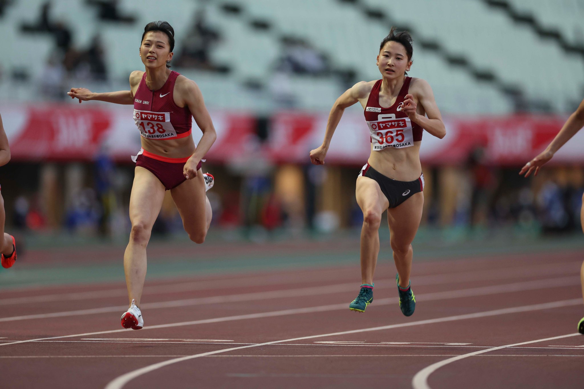 石堂陽奈フォトキシモト 【#日本選手権】 女子100m決勝 #石堂陽奈(環太平洋大) #三浦由奈(筑波大) #兒玉芽生(ミズノ)  #君嶋愛梨沙(土木管理総合) #青山華依(甲南大) #御家瀬緑(住友電工