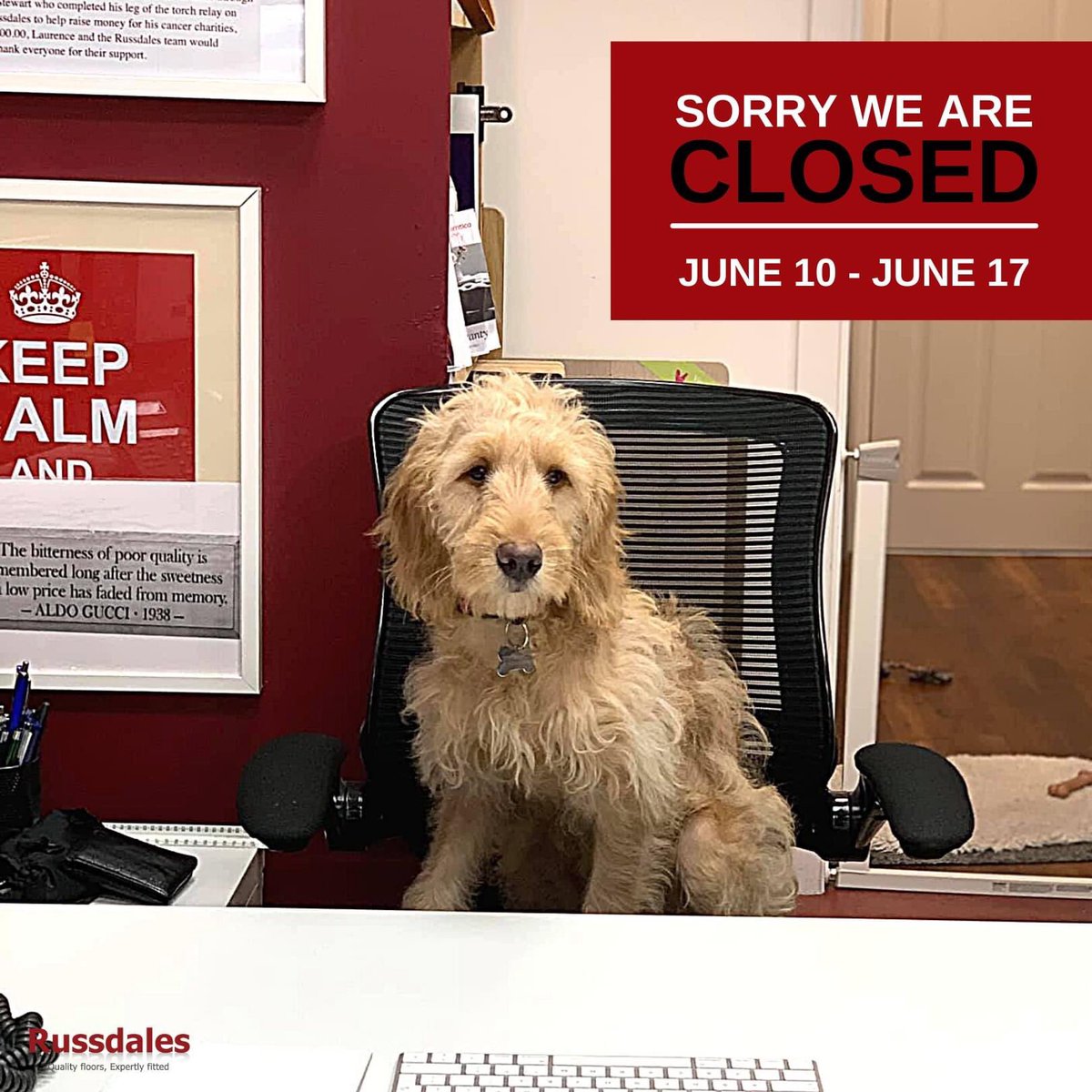 Our showroom will remain closed from 10th June till 17th June. We will reopen from Saturday, 18th June. 

If you have any queries, please feel free to email us at info@russdales.co.uk 

To book your One-to-One appointment, click on the link below-
calendly.com/russdales/your…