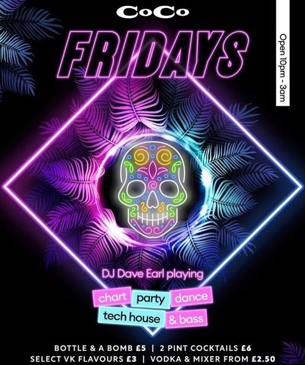 CheCoCoBarnsley's tweet photo. F R I D A Y’S  A T   C O C O

F R E E    E N T R Y

DOORS OPEN 10PM
VODKA &amp; MIXER £2.50
SELECTED VK’S £3
2 PINT COCKTAILS £6

DJ DAVE EARL

@Barnsley_UK @Barnsleyis https://t.co/52qLrYohov