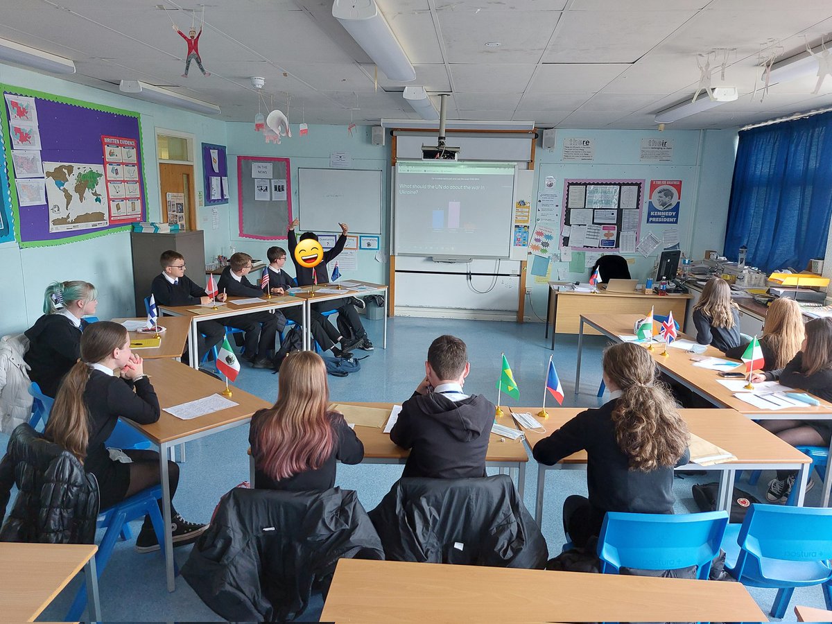 S3 Modern Studies did great work in our mock United Nation.🇺🇳 The class aimed to resolve the conflict in Ukraine. The pupils made speeches to support their resolution and did a brilliant job representing their countries! <a href="/Kilwinning_Acad/">Kilwinning Academy</a> <a href="/KASocialSubj/">KA Social Subjects & RMPS</a>