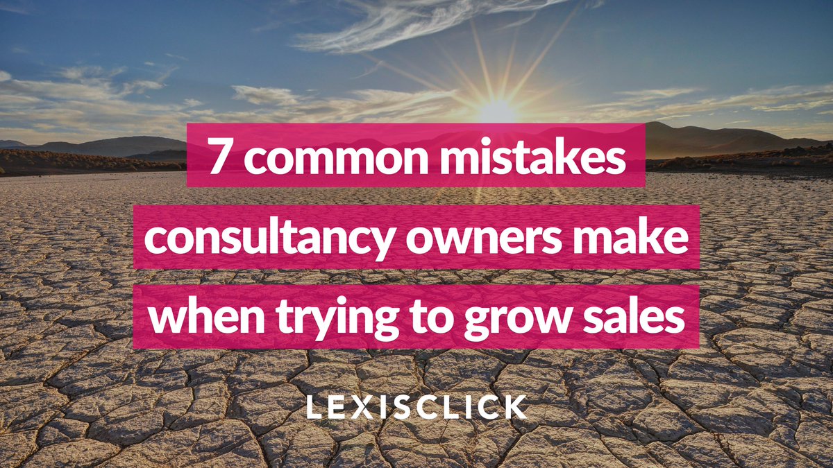Sales growth is one of the most important areas of business growth. 

In this post, we'll outline 7 of the most common mistakes consultancy owners make when trying to grow sales and how to avoid them. bit.ly/3O40Ubd

#ConsultancyBusiness #Consultancy #UkStartup #Startup