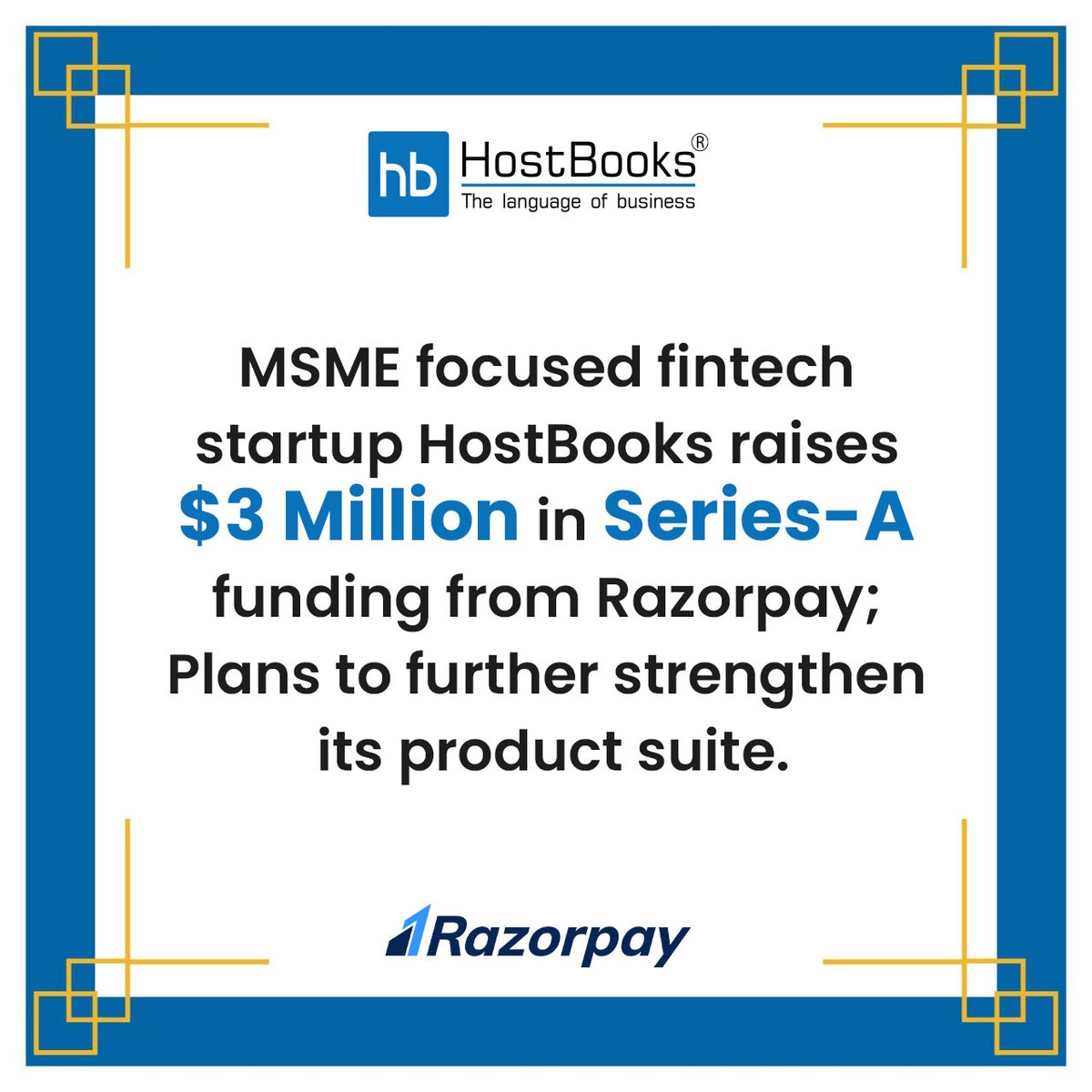 HostBooksIndia's tweet photo. Gurugram-Based Fintech Startup HostBooks Is Ready to Take a Giant Leap with $3 Million Series - A Funding from Razorpay.
https://t.co/TGU0wtDpyT https://t.co/WcIcZQM6kE