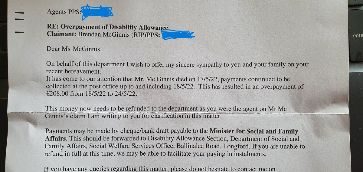 Tracy ๐ โฎ๏ธ๐ธ โ๐ผ๐ (@addressinglife) on Twitter photo In the post today. Pardon my language, but how f*cking dare you <a href="/welfare_ie/">Department of Social Protection</a> <a href="/HHumphreysFG/">Heather Humphreys</a> Yes, I collected the mere โฌ208 the week my 1st born son died, thinking pymts went on for 6wks. This demand letter disgusts me <a href="/AnneRabbitte/">Anne Rabbitte</a> Absolutely pissed off & now sobbing. Fkn hell. In the post today. Pardon my language, but how f*cking dare you <a href="/welfare_ie/">Department of Social Protection</a> <a href="/HHumphreysFG/">Heather Humphreys</a> Yes, I collected the mere โฌ208 the week my 1st born son died, thinking pymts went on for 6wks. This demand letter disgusts me <a href="/AnneRabbitte/">Anne Rabbitte</a> Absolutely pissed off & now sobbing. Fkn hell.