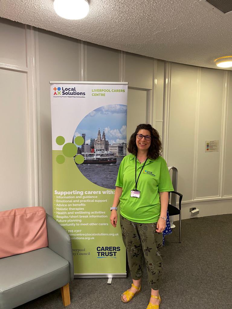 Maryam, from Liverpool Carers Centre is at the Royal Liverpool hospital today, providing information and advice and raising carer awareness #CarersWeek2022 #makingcaringvisible #support @LivCarersCentre @lpoolcouncil @LocalSolutions_ @LivHospitals @liverpoolccg