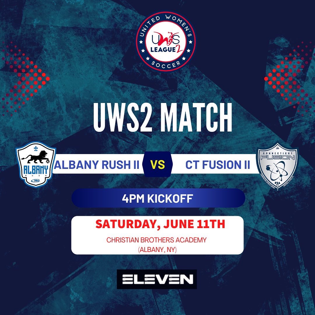 CT Fusion (@thectfusion) on Twitter photo Fusion are on the road this weekend! Make sure you buy an extra TV so you can watch the games side by side on <a href="/elevensportshq/">ELEVEN Global</a>
4pm CT Fusion vs. New England Mutiny at Lusitano Stadium
4pm CT Fusion II vs. Albany Rush II at Christian Brothers Academy
#thectfusion #uwssoccer Fusion are on the road this weekend! Make sure you buy an extra TV so you can watch the games side by side on <a href="/elevensportshq/">ELEVEN Global</a>
4pm CT Fusion vs. New England Mutiny at Lusitano Stadium
4pm CT Fusion II vs. Albany Rush II at Christian Brothers Academy
#thectfusion #uwssoccer