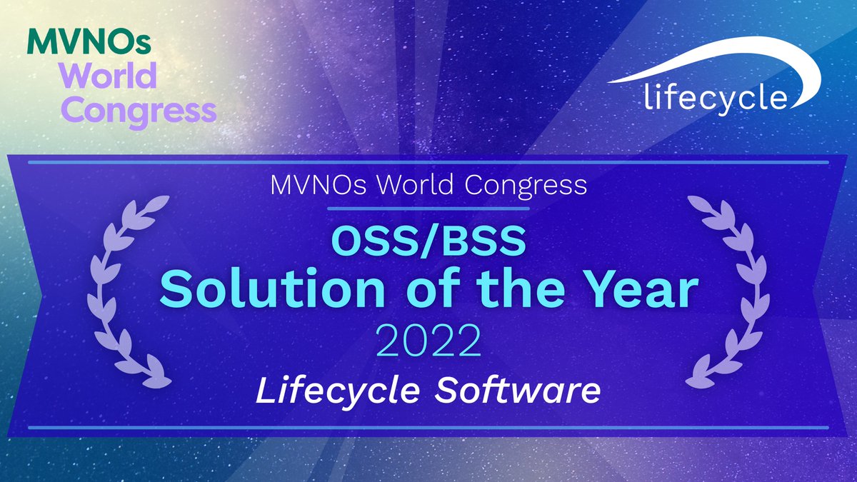 lifecycle_info's tweet photo. Lifecycle is extremely honoured to have been recognised as the OSS/BSS Solution of the Year at the MVNOs World Congress 2022! 🏆

We are humbled to be recognised by such a key industry award! A special thanks to our incredible team and our partners who made this all happen https://t.co/liEIBRQlWt