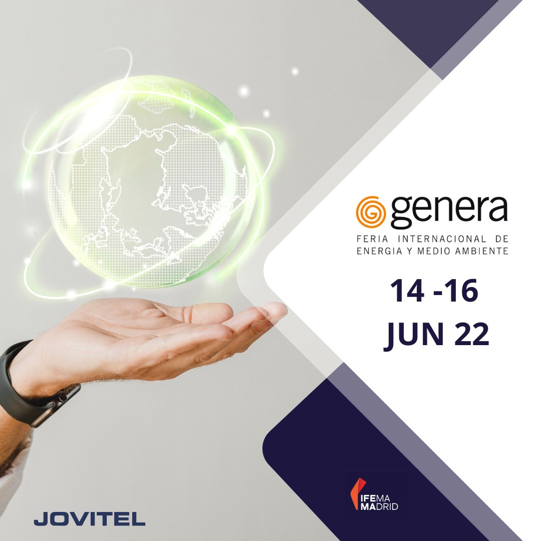 jovitel_'s tweet image. ¡Deseando que llegue el día! Nos vemos en la Feria Internacional de Energía y Medioambiente #GENERA22
.
.
#FeriaInternacionaldeEnergíayMedioambiente #Genera #Jovitel