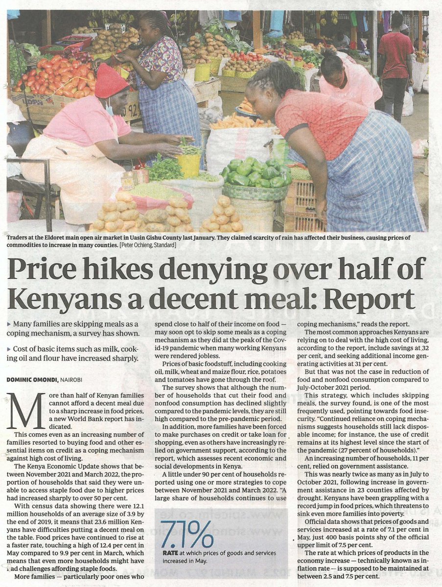 _Atamba's tweet photo. "More than HALF of Kenyan families cannot afford a decent meal due to a sharp increase in food prices." 

I guess our politicians are still taking part in the 5-year dance competition and don't have the time to address this? Right to Food???
#NjaaRevolution #UshuruwaUchungu https://t.co/SWITtMQFKR