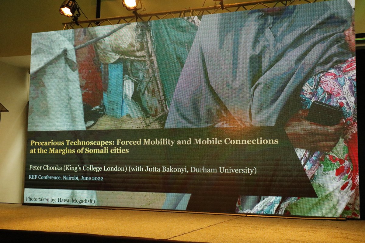 ReDSS_HoA's tweet photo. @PeteChonka shares insights from "Precarious Technoscapes - Forced mobility and Mobile Connections at the Margins of Somali Cities" @REFHorn @BakonyiJutta #REFConference22 https://t.co/lxIdF2zCYR