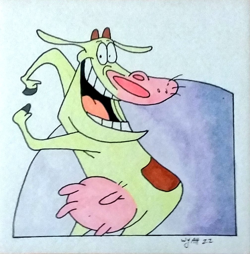 6thcircleart's tweet photo. Day 10 of #junetoon is #cow #cowandchicken #junetoon2022 #drawing #drawingaday #copic #copicmarkers #cartoon #toon #fanart https://t.co/u2lka4TQk6