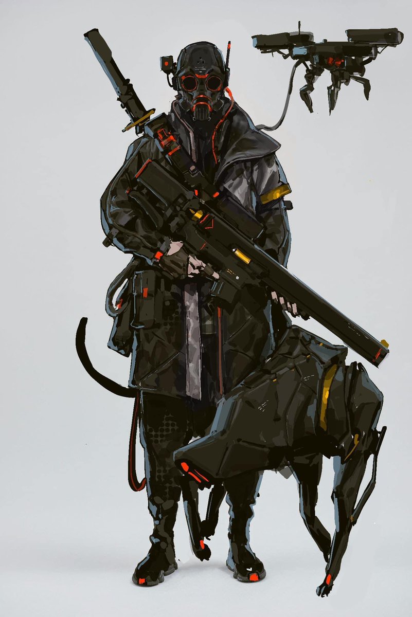 weapon gun rifle science fiction robot holding jacket  illustration images