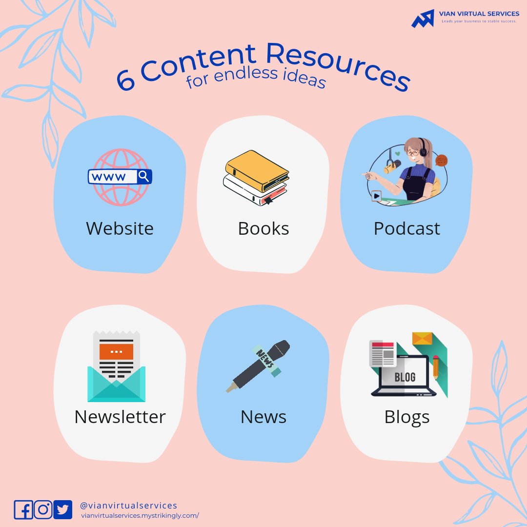 ividublinsm's tweet image. Content resources are the main part of a good marketing strategy. Some examples of resources that you can use to grow your business are articles, news, podcasts, and websites. ✍️ 

Drop me a DM, and let&apos;s collaborate!😀 

#vianvirtualservices #virtualassistant #contentresources