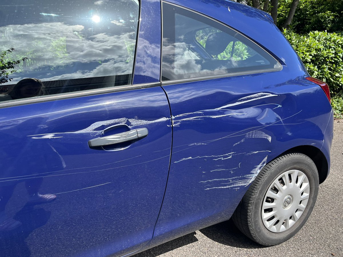 laureencox's tweet photo. @sainsburys absolutely furious, one of your drivers just hit my car, got out to check his delivery truck was okay and drove off! Neighbours witnessed and got a reg plate. Shocking behaviour I need someone to contact me ASAP. https://t.co/zdWLRAmo3k