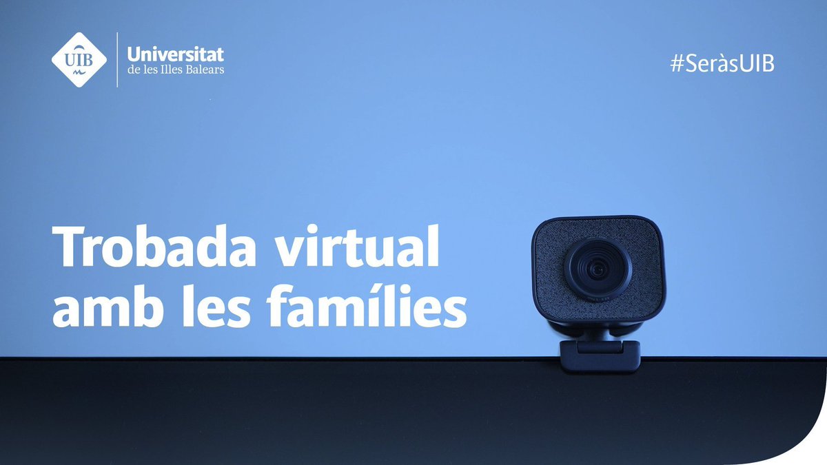 PortUIB's tweet photo. Trobada virtual amb famílies i estudiants de 2n de batxillerat i CFGS
🗓️Dia 14 de juny de 2022, a les 19 hores
Conèix l’oferta #grausUIB, la preinscripció i matrícula i els serveis i prestacions de @UIBuniversitat
ℹ️ https://t.co/l8vnijLHEx
#futuralumnat #SeràsUIB https://t.co/B5TeSl7K1R