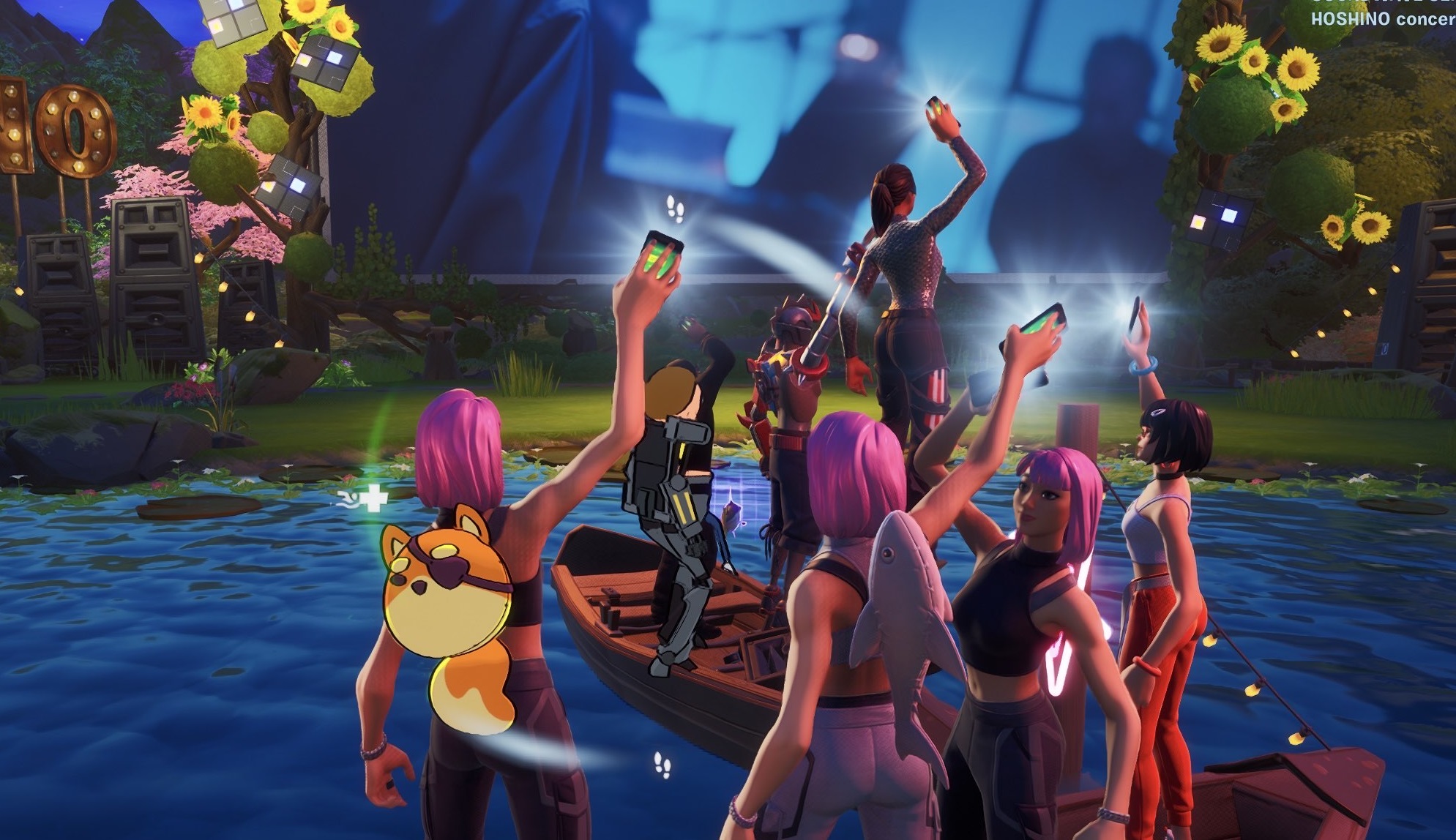 Players attending the Gen Hoshino concert in Fortnite