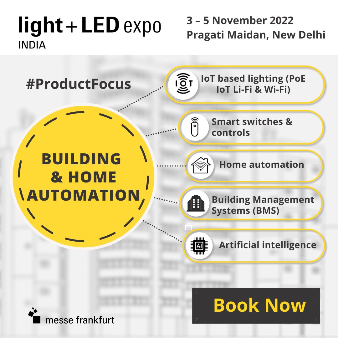 Approx. 82% of our past visitors expressed their interest in buying Building &amp; Home Automation Systems. Light + LED Expo is the only platform in India, which can help you connect with these buyers under one roof!
 Enquire now to exhibit bit.ly/3GLAvvH