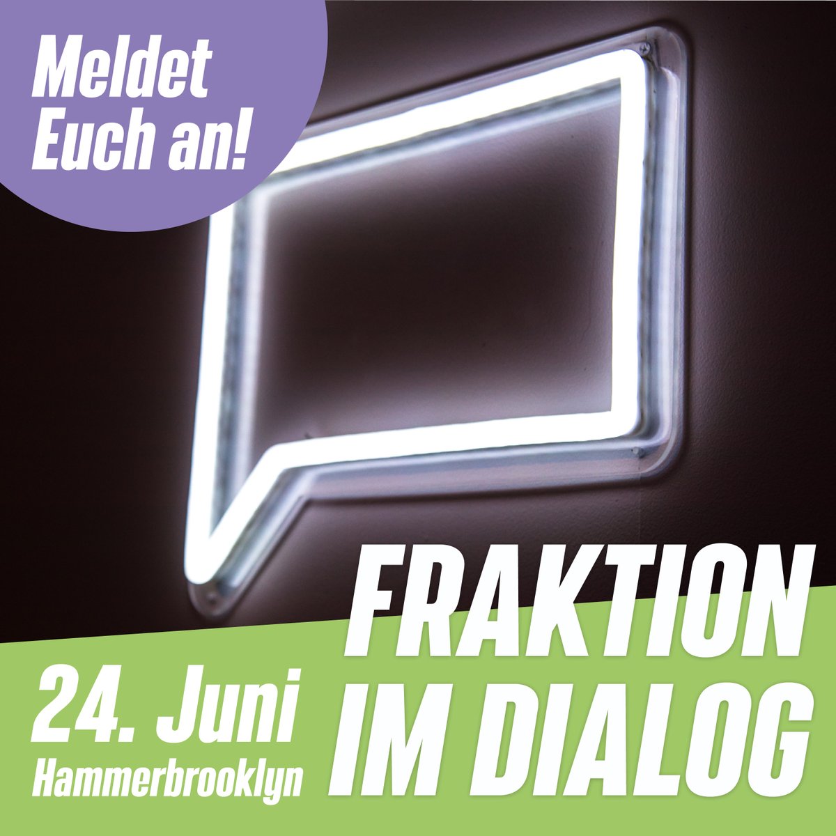 GRUENE_Hamburg's tweet photo. Talk to us! Eine besonders gute Gelegenheit habt ihr dazu am Freitag, dem 24.06.: Meldet euch an, kommt im #Hammerbrookly vorbei & diskutiert bei "#Fraktion im Dialog“ mit unseren Abgeordneten. Dazu gibt's spannende Podiumsdiskussionen mit unseren Senator*innen! 1/2 https://t.co/2O0KQ4luE0