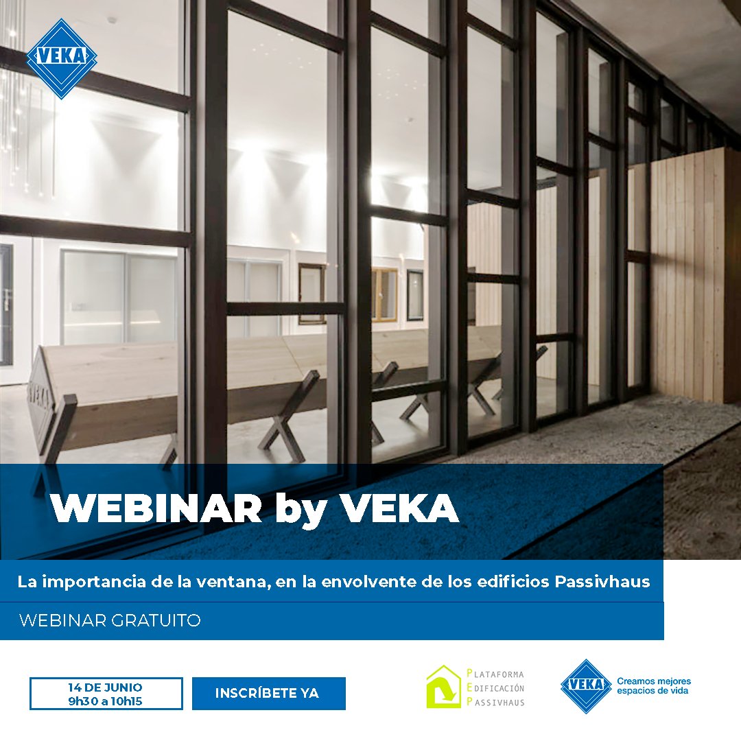 VekaIberica's tweet photo. Conoce de la mano de VEKA y la @PlataformaPEP, qué es el #PASSIVHAUS y cómo solucionar el HUECO de la VENTANA en un ECCN.
¡Inscríbete gratis a nuestro webinar que tendrá lugar el martes 14 junio de 9:30 a 10:15 horas!→https://t.co/3UGZFwJMhB
#arquitecto #webinar #prescriptor https://t.co/0tK1LbYUPv