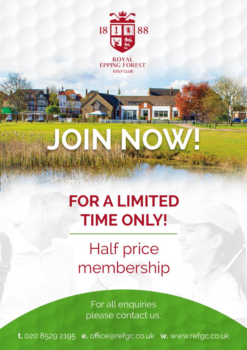RoyalEpping's tweet photo. 🚨 HALF PRICE MEMBERSHIP OFFER🚨

JOIN NOW

Limited Time Only! 

Contact us Today!
                                       
#refgc #golf #membership #offer https://t.co/BBFdSddu5U