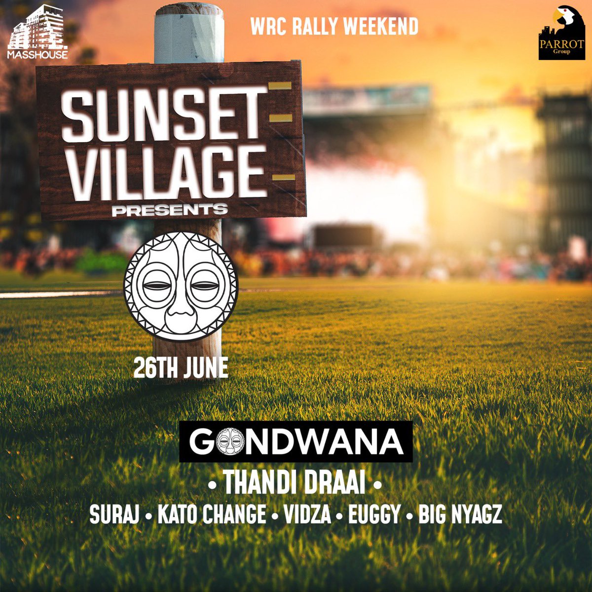 <a href="/masshouse_ke/">Masshouse•Live ™️</a> invite us for this year’s #WRC in Naivasha - Kimwa Gardens for a SUNDAY (26.6) take-over and we are taking a few friends along! 

Tickets available on <a href="/Tokeaafrica/">Tokea</a> at. 5 PM E.A.T 

#GondwanaKe