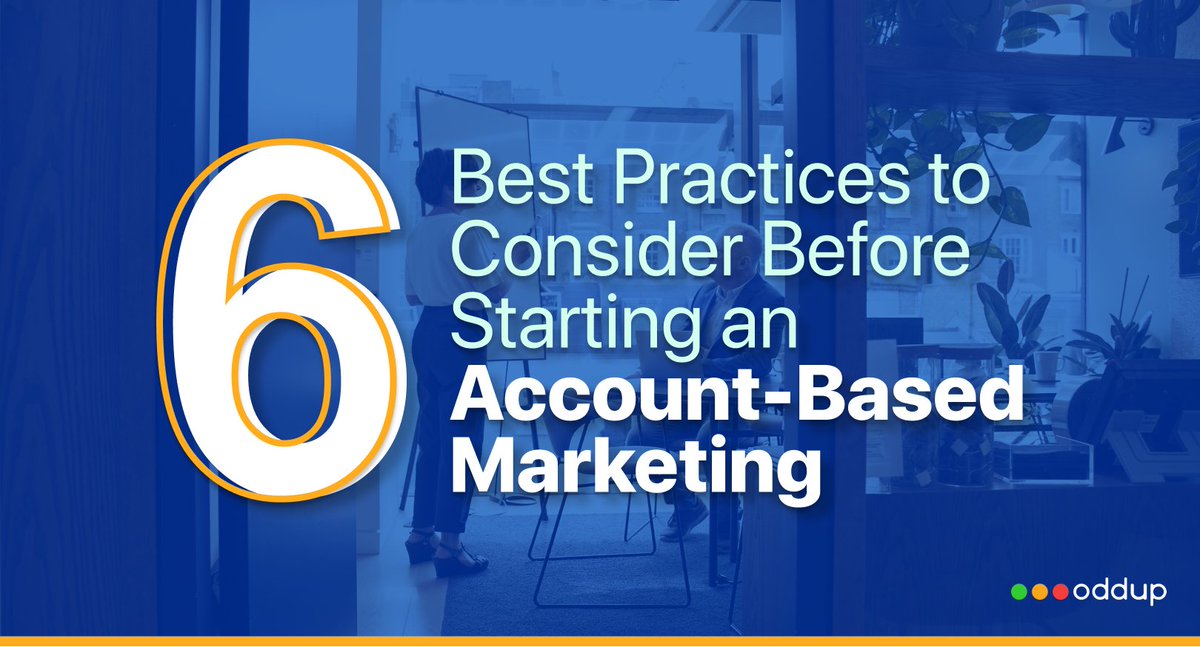 Here are the 6 best practices that you should definitely consider while creating your own #ABM plan.

Click to know more --->>> bit.ly/ABM_article23

#SMB #business #marketingtips #marketingstrategy #leads #leadgeneration #b2bmarketing #B2Bleadgeneration #strategy