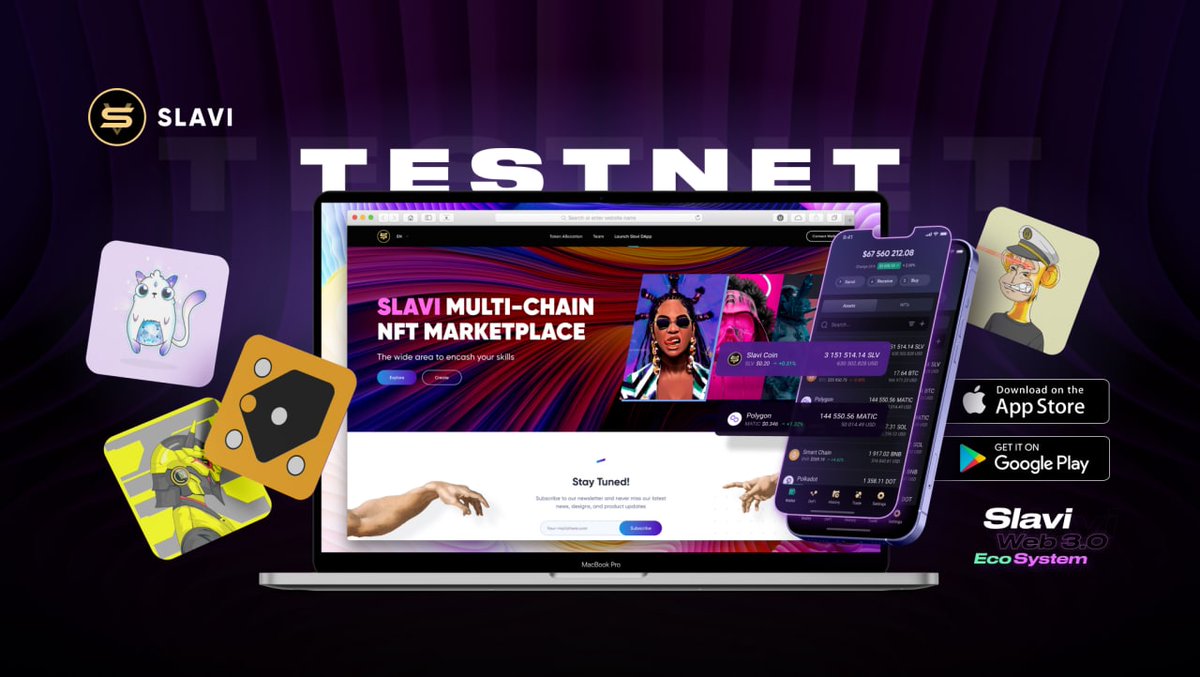 Slavi NFT Marketplace Testnet V1 is officially launched!
Built on Polygon, Ethereum and BSC.
😱Want to know more about our outstanding idea? 
Go: cutt.ly/dJXTGTv, nft.slavi.io

#TestNet #NFT #NFTcommunity #SLV #CryptoCommunity #NFTArt #NFT