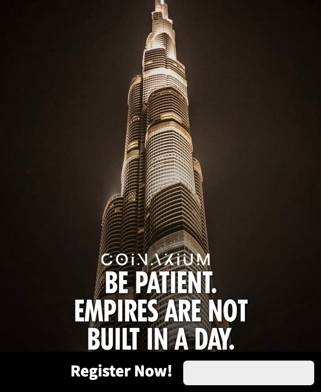 coinaxium's tweet photo. #Earn with #Coinaxium: Success is Not Achieved in a Day!

Start your journey to earn &amp; grow with Coinaxium today!

⚫ Earn Daily Rewards
⚫ Select between several token projects
⚫ Enjoy up to 20% Affiliate Rewards

Register &amp; start today!

🟡 Register: https://t.co/ILXa1wXGeU https://t.co/NO0iMUXLpU