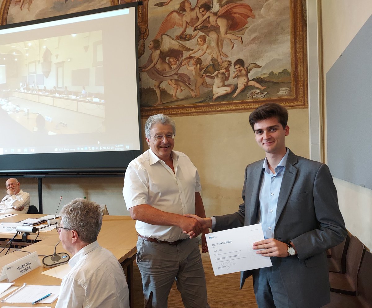 FSR_Transport's tweet photo. The Best Paper Award of the 11th #FSRAnnualConference goes to the young and talanted researcher from @SantAnnaPisa @MatteoNebbiai for the paper "Intermediaries do matter: voluntary standards and the right to data portability" Congratulations!!! https://t.co/yD1yH5cAf2