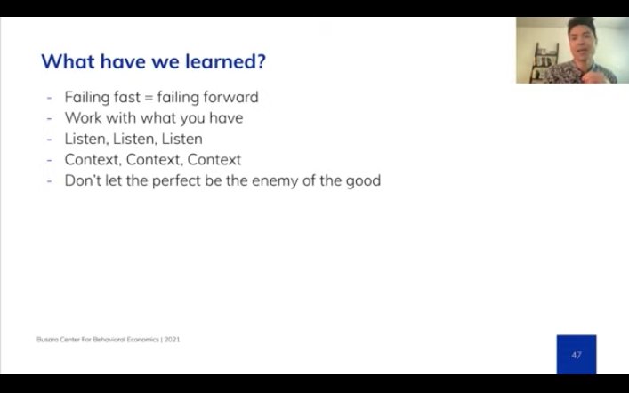 BusaraCenter's tweet photo. “Listen, listen, listen and focus on the context. If we are not listening enough or if we are brining our preconceived notions into it, we are going to fail every time”.
- Chaning Jang

#Nudgestock2022 https://t.co/zM9hUoGXte