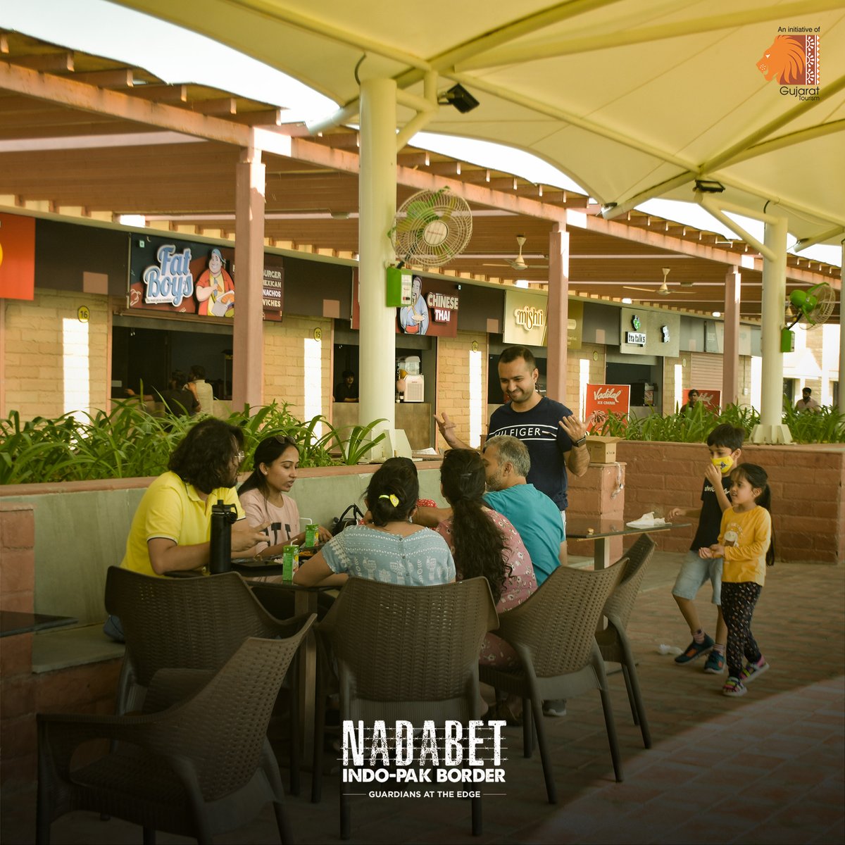 VisitNadabet's tweet photo. Offering a variety of brands and a number of options, #Nadabet Food Court is the powerhouse that you'll love to be at after a tour of the venue. Recharge yourself.
#foodlovers #SeemaDarshan #BSF #BorderSecurityForce #bsfmen #suigam #gujarattourism #bordertourism https://t.co/Rl8jd1lXXs