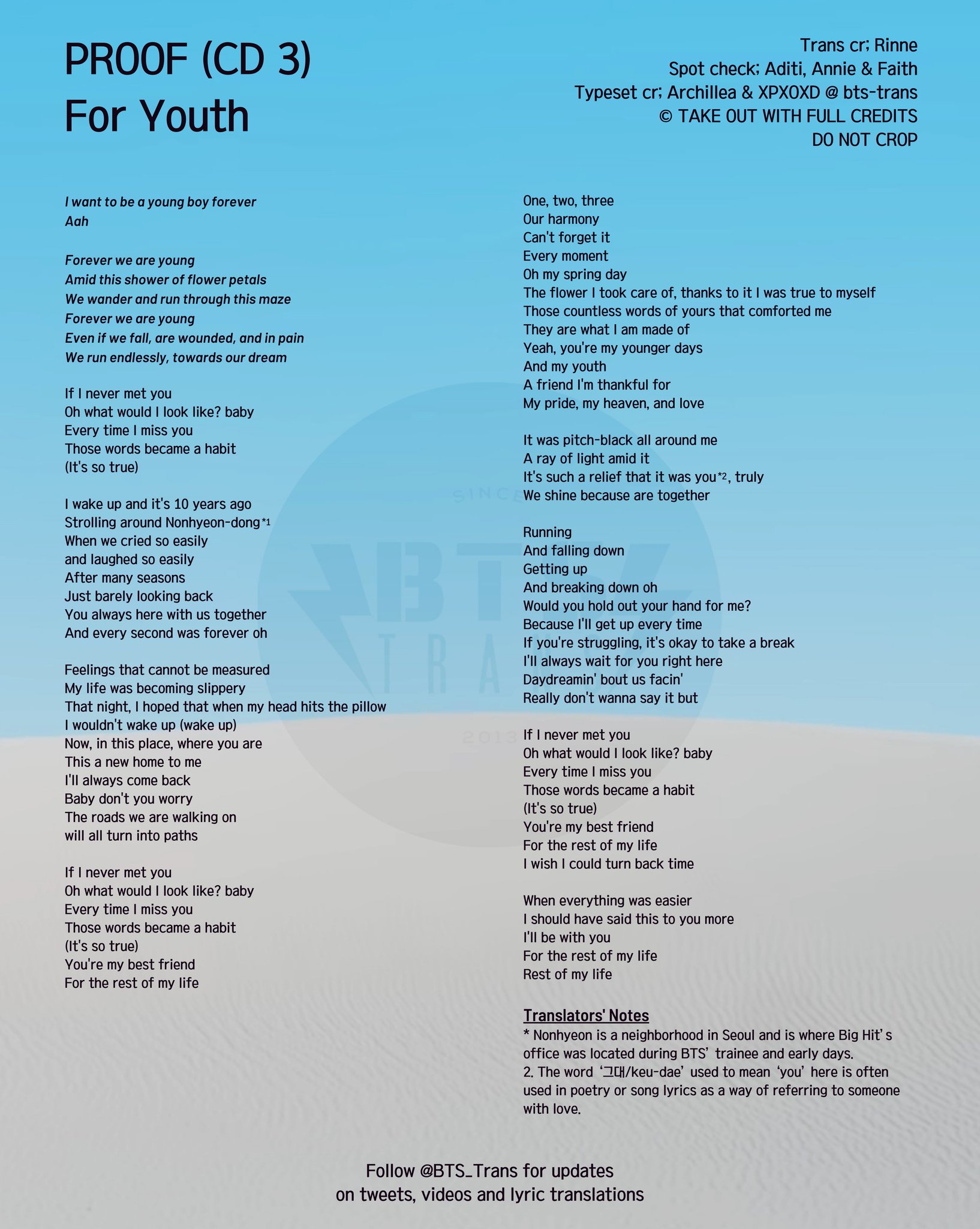 BTS Translations / Bangtansubs on X: [KOR/ENG LYRICS] 낙원 (Paradise) by BTS   #IVoteBTSBBMAs @BTS_twt #BTS #방탄소년단 #LOVE_YOURSELF  轉 'Tear'  / X