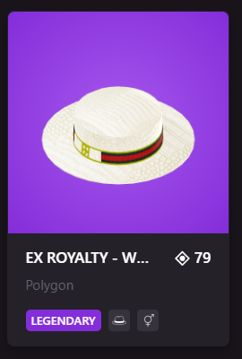 ChuckieHular's tweet photo. For Sale : EX ROYALTY - White Leather Hat
or DM me i accept ICE payment
#icepoker 
#Decentraland https://t.co/10gWj8VzKW