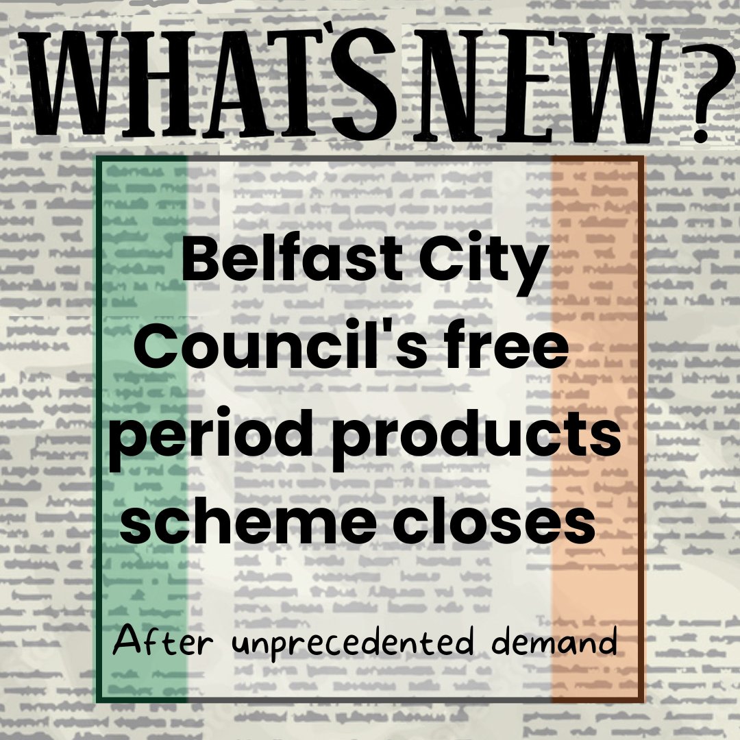 Belfast City Council received unprecedented demand for their reusable free period products scheme. Over 2,750 orders were made in 24 hours from the Belfast council area #menstruationmatters 2/2