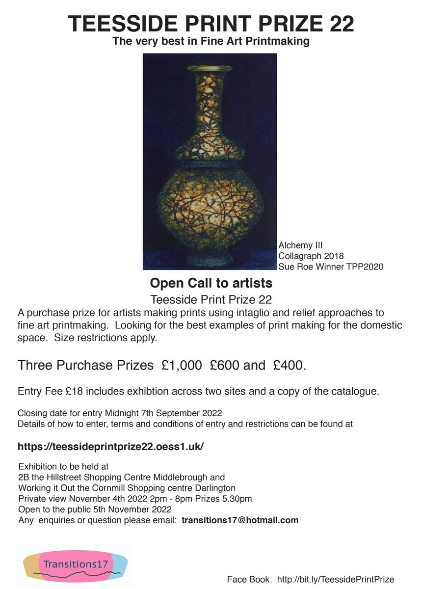 Teesside Print Prize 22 Is now open for submissions. Closing date Sept 7th 2022 @AceNorth #arts #printmaking #print #culture #Lino #Mezzotint #etching #intaglio