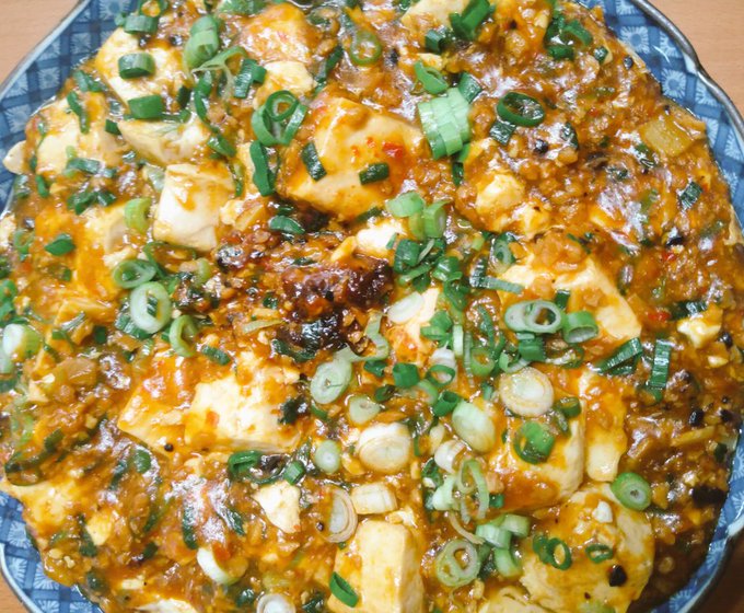 麻婆豆腐と青菜炒め😋 