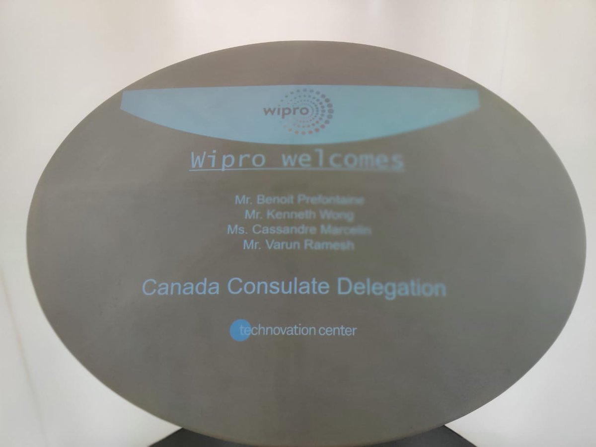 Huge thanks to Wipro for welcoming us to their campus. Great to chat about our shared goals, learn about the important work they do in communities around the 🌎 &amp; check out their #innovation centre 
#Bangalore <a href="/TradeTeamIndia/">TCS in India</a> <a href="/CanadainIndia/">Canada in India</a>