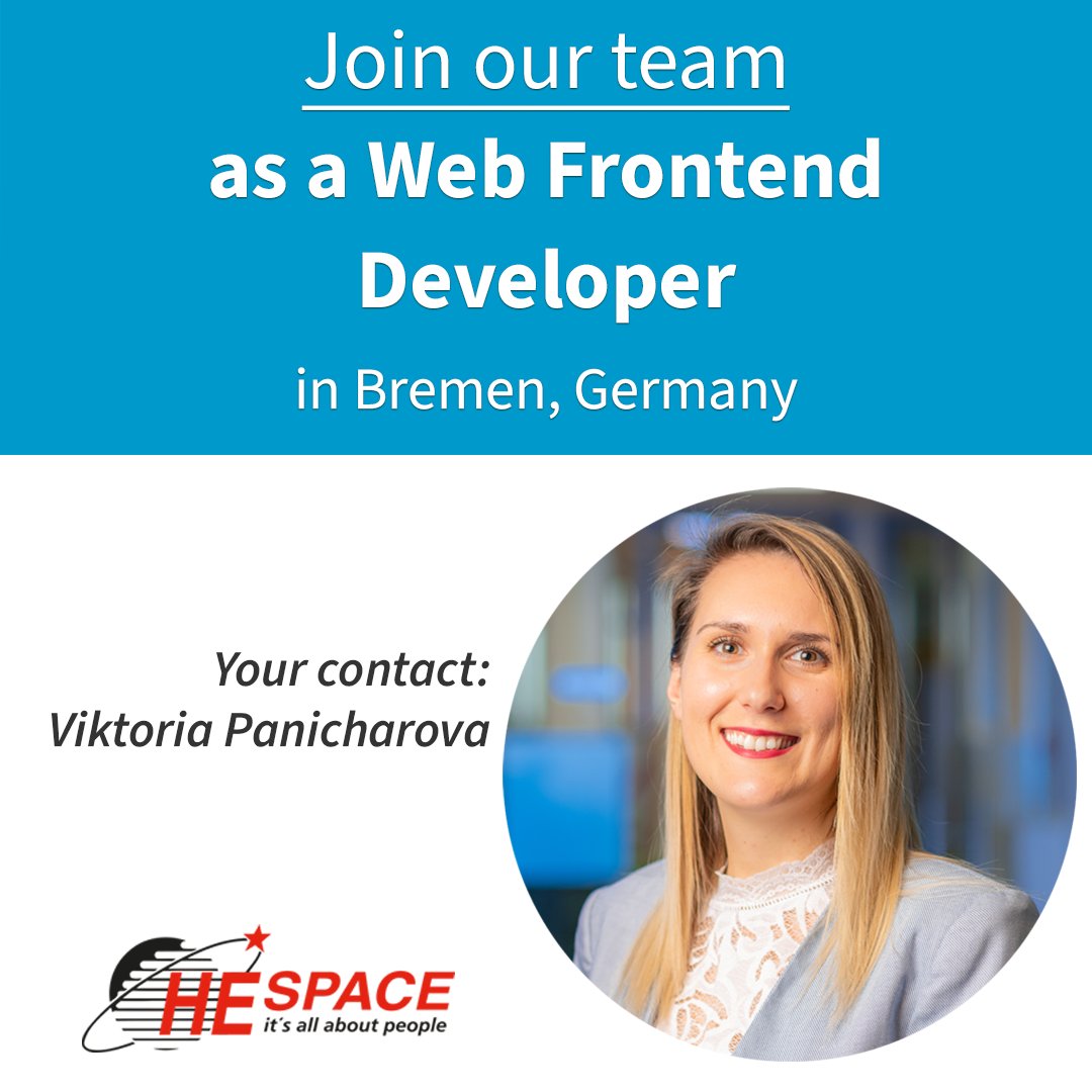 HE_Space's tweet photo. You want to develop with us? π
We have an open position for you at our customer in Bremen as a Web Frontend Developer: https://t.co/9KxL9YnC6t
Viktoria Panicharova is here to supporting you!
#frontenddeveloper #webgl #AI #jobs #Bremen #JobsInSpace #HESpace https://t.co/hX6O6RQ93i
