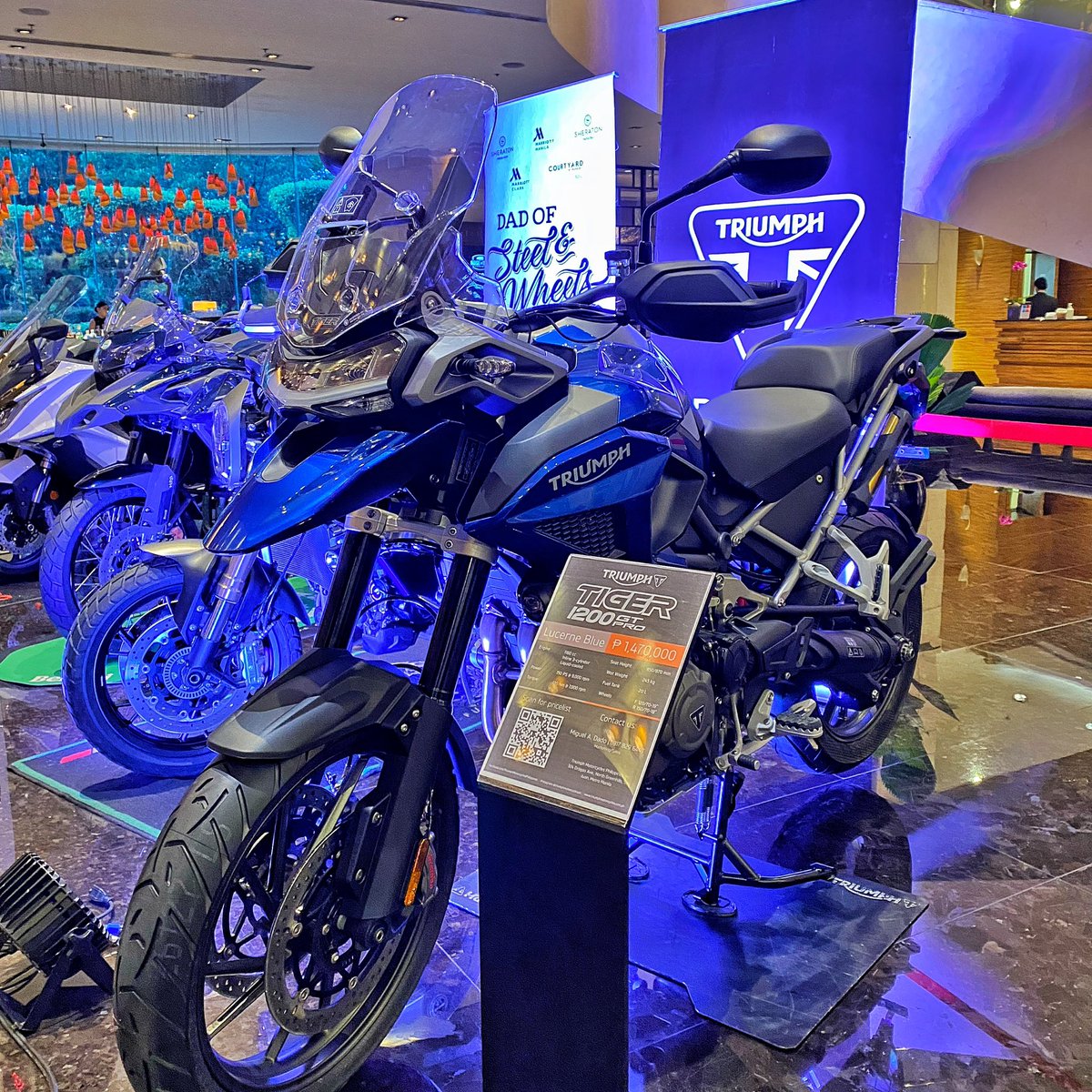 The 'Tiger' is here! For all the Dad of Steel and Wheels, check out the new Triumph Tiger 1200 GT Pro at the Marriott Hotel Manila main lobby. 
To know more about our staycation package, click here: marriott.com/offers/father-…