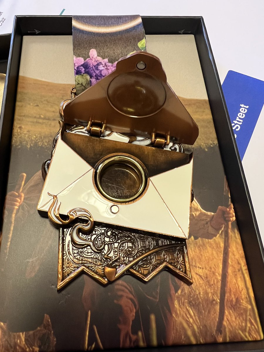 SarahJSpall's tweet photo. In order to get a bit fitter &amp; improve our mental health Cathy &amp; I decided to sign up to a 5 part #LOTR challenge and our medal arrived today for part one of the challenge #medalbling #TheShire #conquerorvirtualchallenges #mentalhealth https://t.co/9mvvDlhElJ