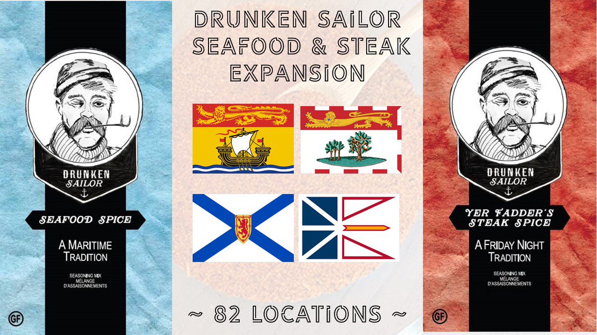 🎉 EXPANSION NEWS 

🥩🐟 We are so dang proud to announce our Steak and Seafood blends will be hitting shelves at a retailer near you in #NovaScotia , #NewBrunswick , #PEI , and #Newfoundland in July !

Any guesses what retailer has opened their arms ⁉️

💻drunkensailor.ca