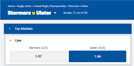 🌍 United Rugby Championship 🏉 #URC
Stormers ⚡️ vs Ulster 🔴⚪️✋
Play : Ulster +2.5 -119 / 1.84$ ( Sportsbet ) Risking 1.19u to Win 1u 
Writeup to come later ✍️, GL if tailing