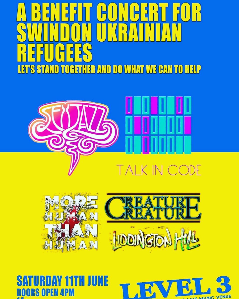 We can’t wait to play for you tomorrow night at <a href="/level3swindon/">Level III</a> We’ve got some very limited edition Talk In Code goody bags for sale including signed CDs, and we will be giving a percentage of all merch sales to the Swindon Ukrainian refugee fund so please dig deep! 💕🇺🇦